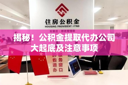 东湖揭秘！公积金提取代办公司大起底及注意事项